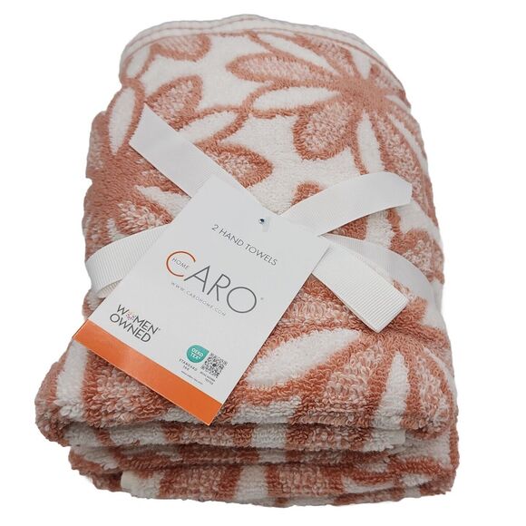 Caro Home 6pc Daisydays Cotton Bath Towel Set 2Bath 2Hand 2Tip Rose And White‎ - Picture 15 of 16